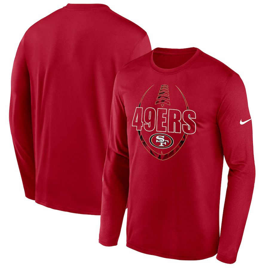 Men San Francisco 49ers Scarlet Nike Icon Legend Performance Long Sleeve T-Shirt